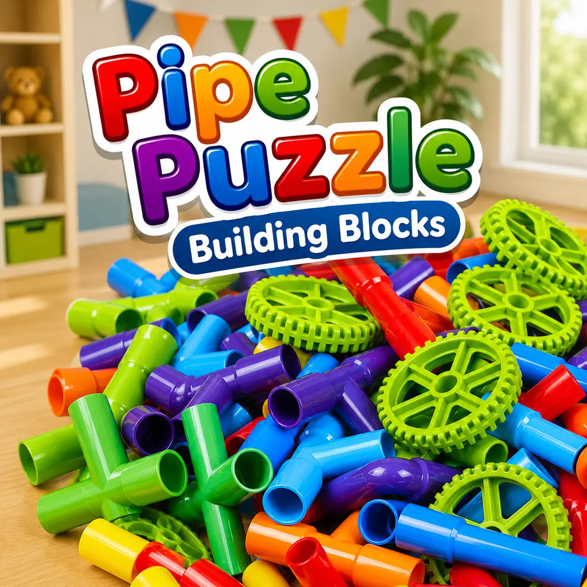 Pipe Puzzle Building Blocks LC - 35+ Pieces
