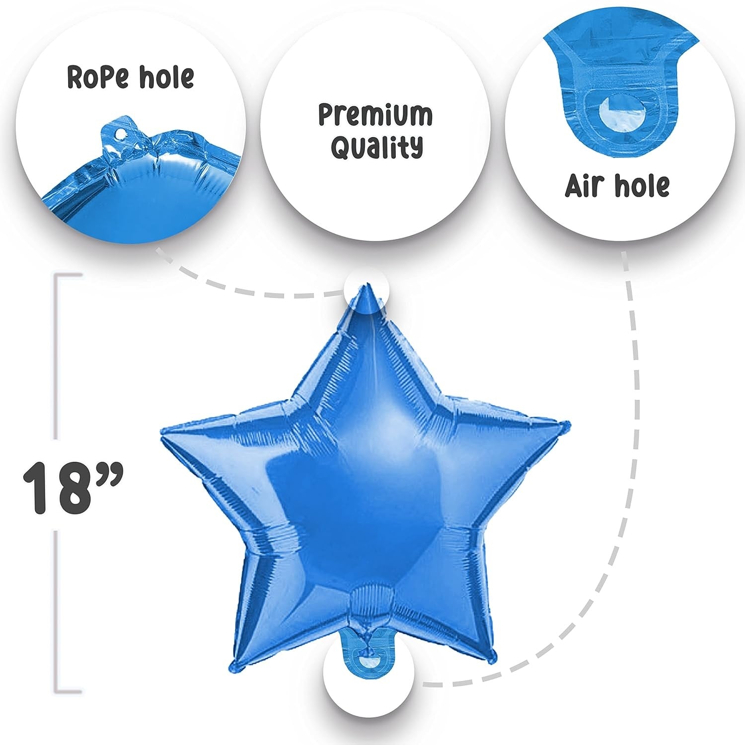 Prince Theme Happy Birthday Smile Foil Balloons Blue - Pack of 5 - Default Title - Odeez | Educational Toys Pakistan 