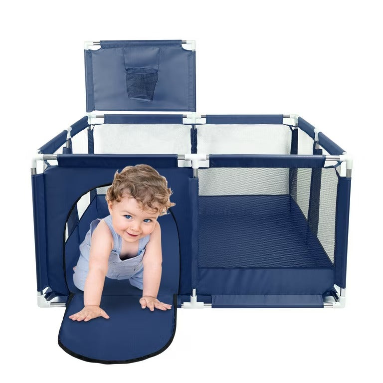 Square Safety Playpen Basketball Active Play for Kids - Gray-Blue-Red - Odeez | Educational Toys Pakistan 