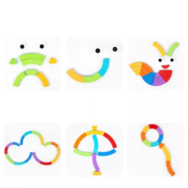 Rainbow Colorful Pattern Puzzle Board with Cards - 552 - Default Title - Odeez | Educational Toys Pakistan 