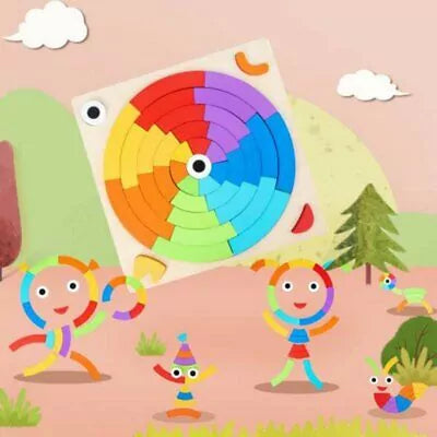 Rainbow Colorful Pattern Puzzle Board with Cards - 552 - Default Title - Odeez | Educational Toys Pakistan 