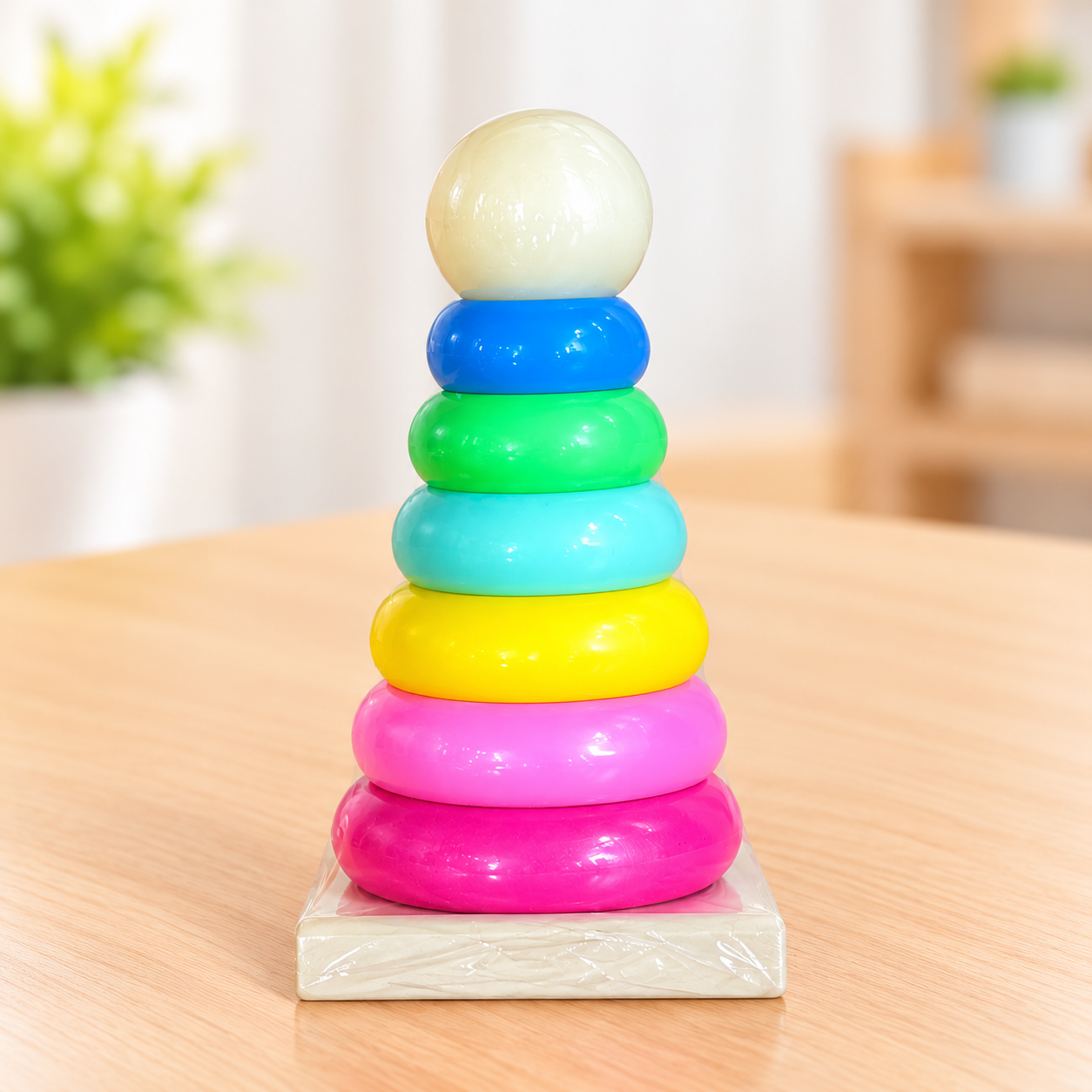 Wooden Ring Stacking Tower Preschool Learning Toy