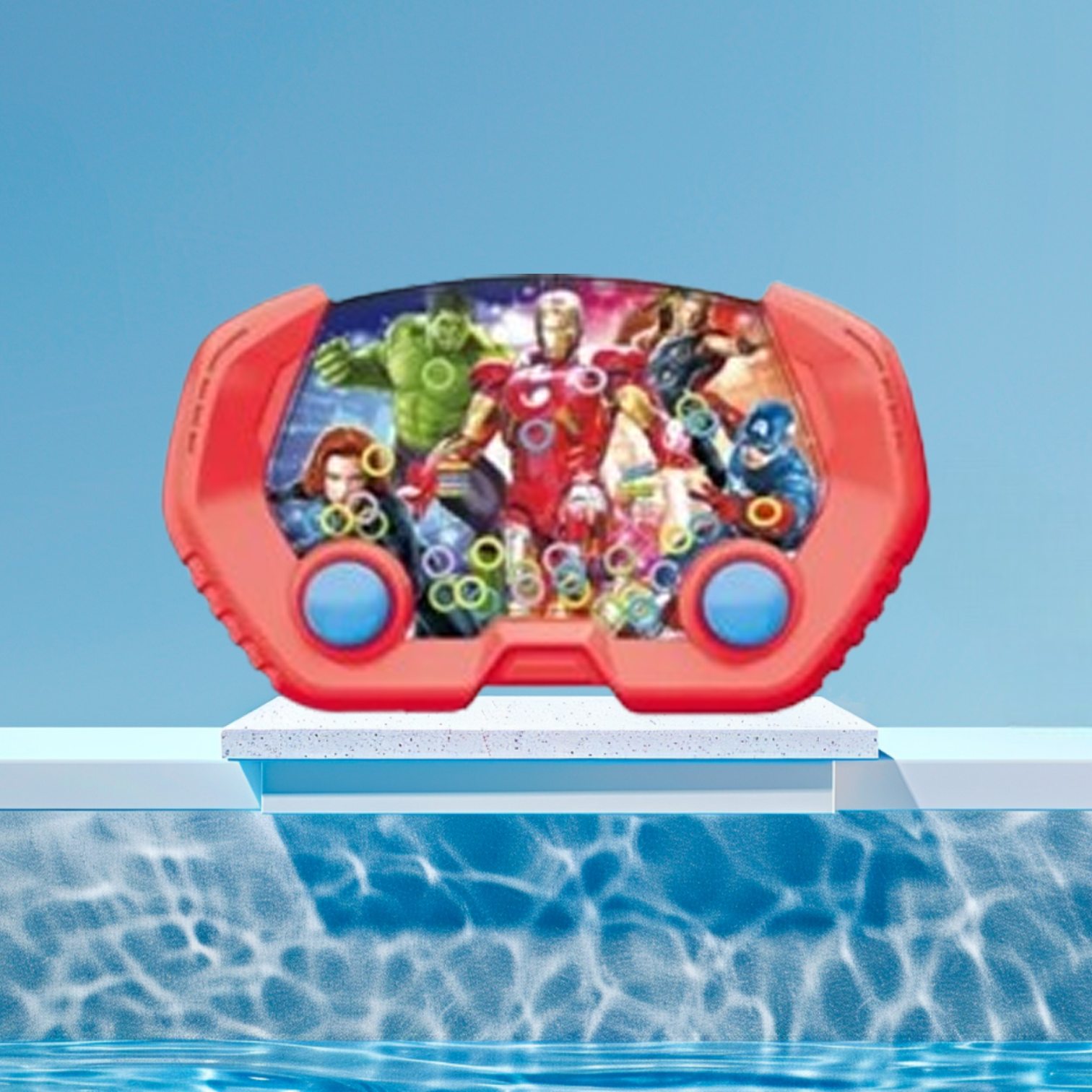 Fun Water Ring Retro Superhero Game - 50B - Red-Green-Yellow-Blue - Odeez | Educational Toys Pakistan 