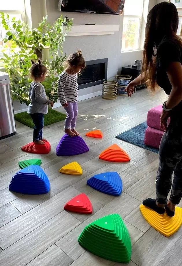 River Cross Stunt Rainbow Stepping Hurdle - 9 Pieces - Default Title - Odeez | Educational Toys Pakistan 