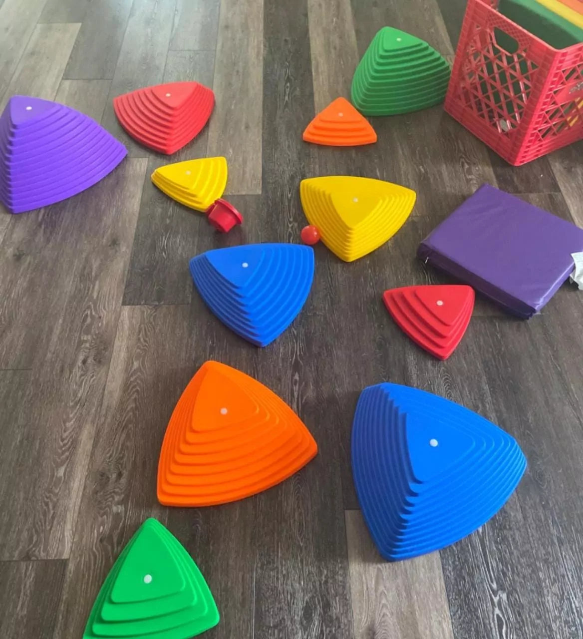 River Cross Stunt Rainbow Stepping Hurdle - 9 Pieces - Default Title - Odeez | Educational Toys Pakistan 