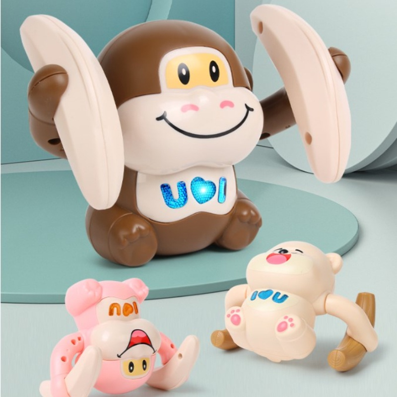 Tumbling Roll Monkey Voice Control Electric Toy with Music and Lights - 306
