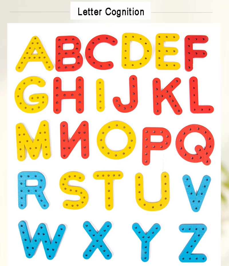 Wooden Cognitive Number and Letter Threading Education Kit - 048