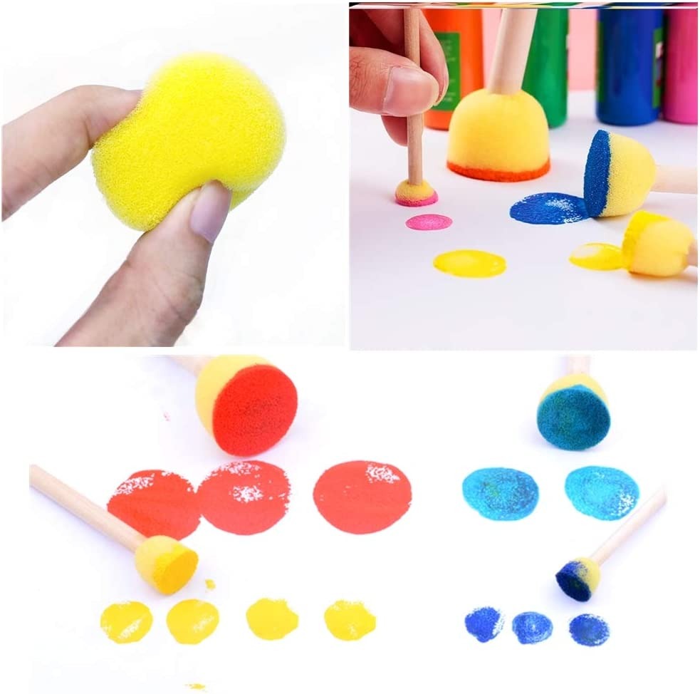 Round Sponge Drawing Stamp - 5 Pieces - Default Title - Odeez | Educational Toys Pakistan 