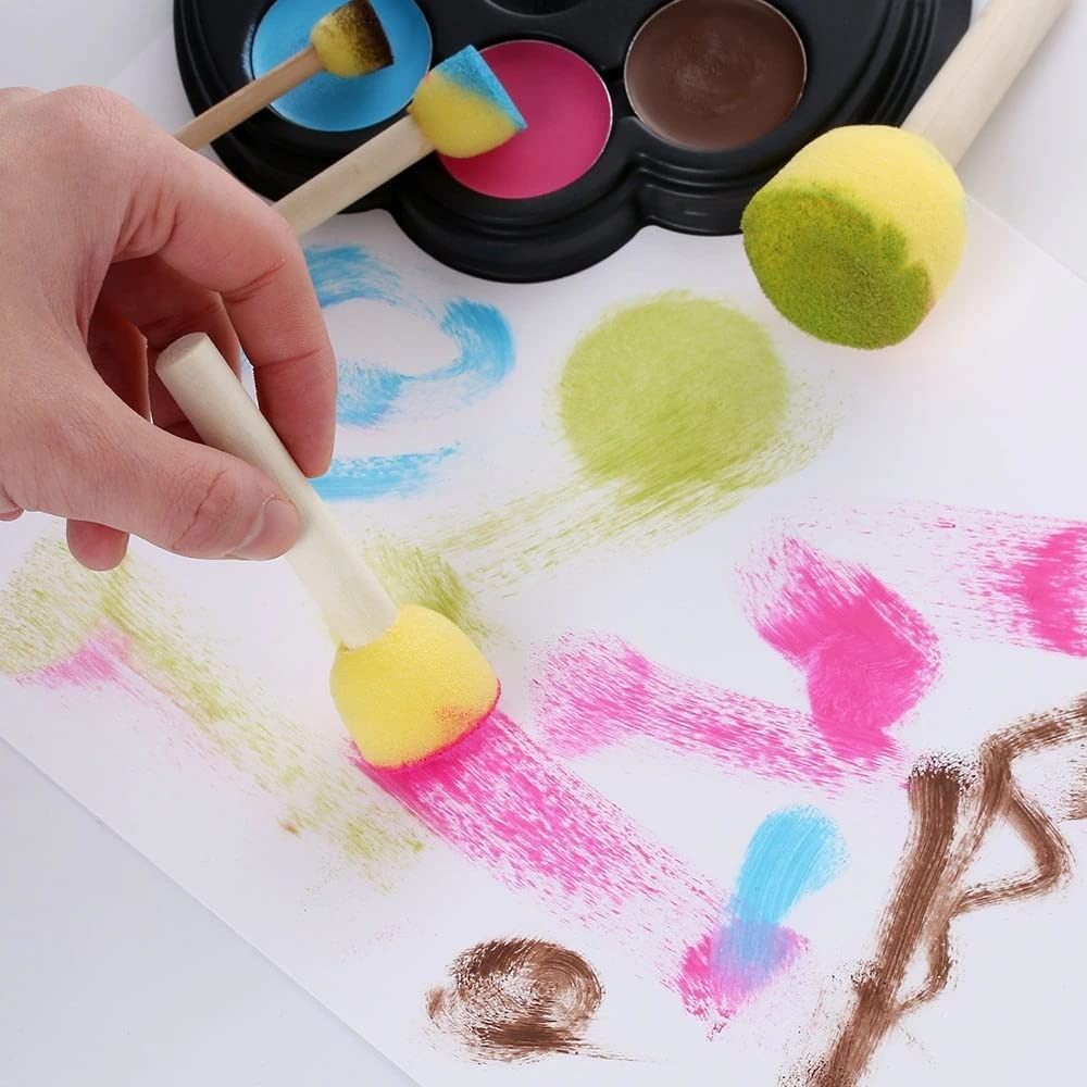 Round Sponge Drawing Stamp - 5 Pieces - Default Title - Odeez | Educational Toys Pakistan 