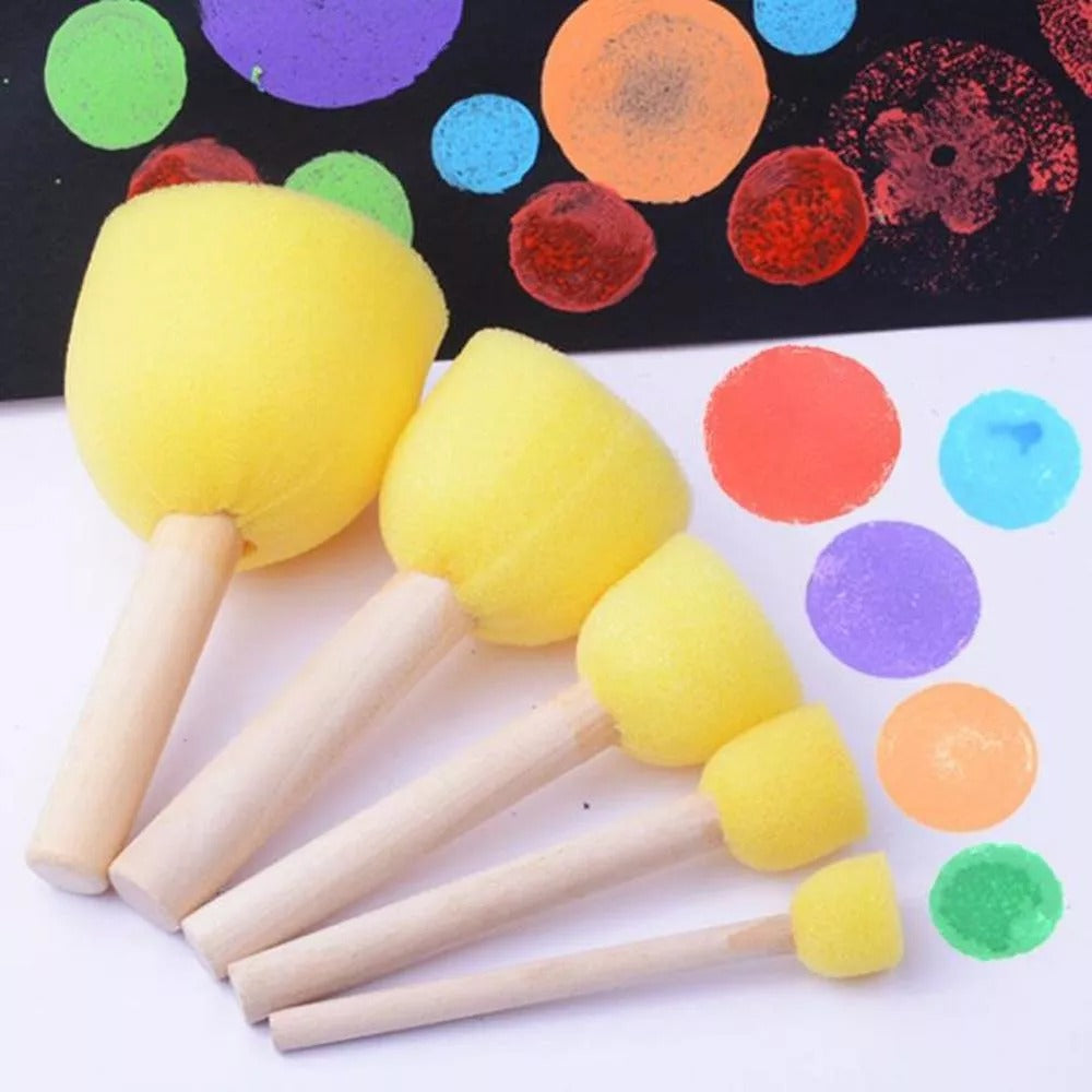 Round Sponge Drawing Stamp - 5 Pieces - Default Title - Odeez | Educational Toys Pakistan 