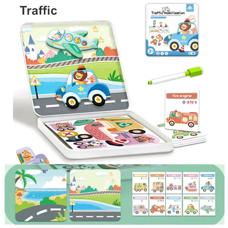 Magnetic Shape Color Hand Eye Coordination Sticker Puzzle Tin - 035