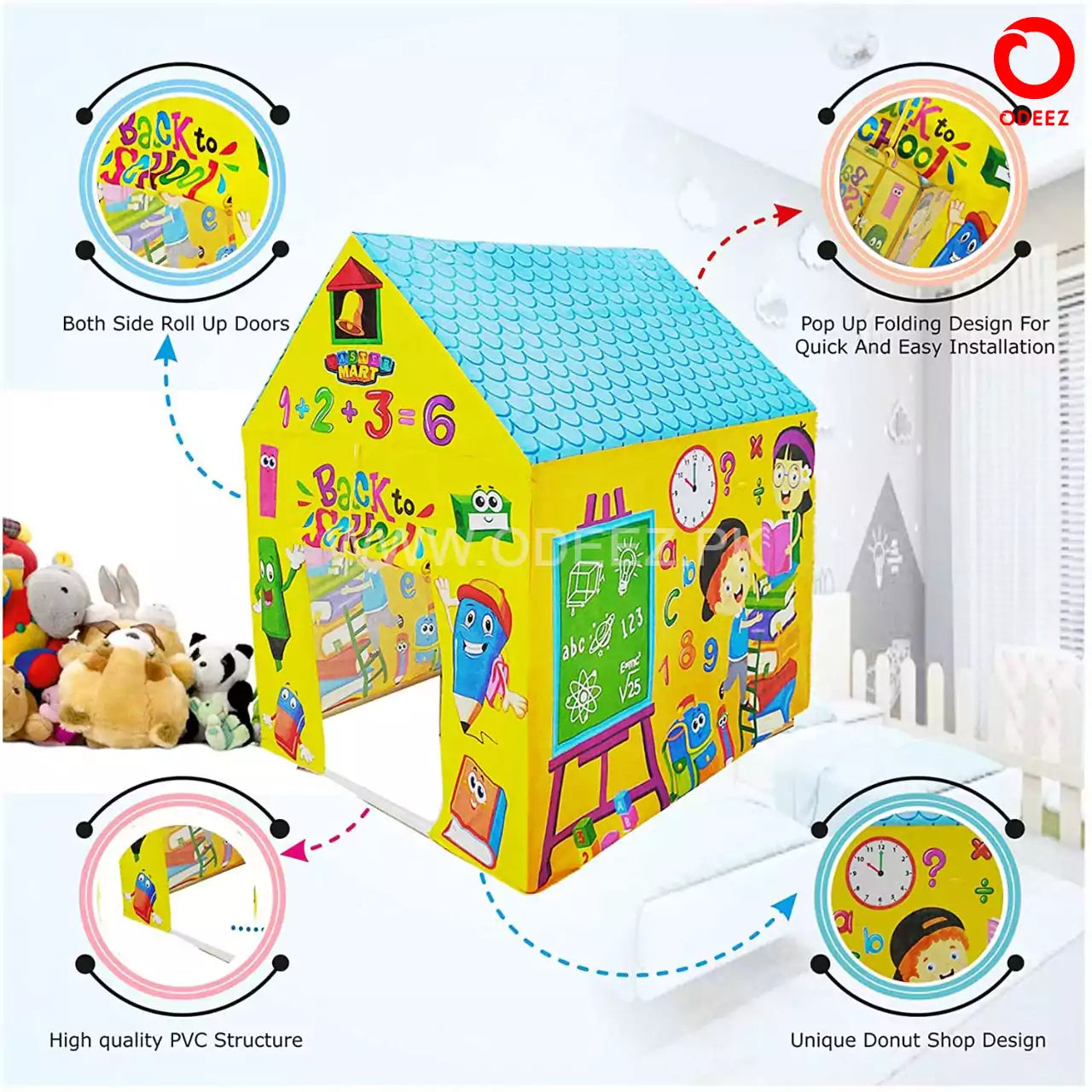School House Play Tent for Kids - Default Title - Odeez | Educational Toys Pakistan 