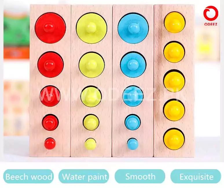 Set of 4 Montessori Cylinder Blocks - Default Title - Odeez | Educational Toys Pakistan 