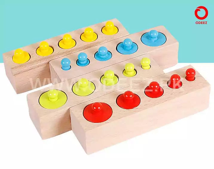 Set of 4 Montessori Cylinder Blocks - Default Title - Odeez | Educational Toys Pakistan 