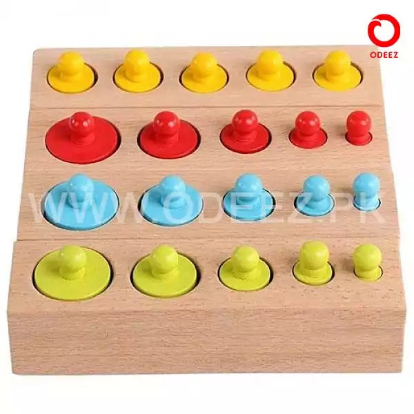Set of 4 Montessori Cylinder Blocks - Default Title - Odeez | Educational Toys Pakistan 