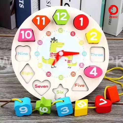 Seton Wooden Clock With Beads - Default Title - Odeez | Educational Toys Pakistan 
