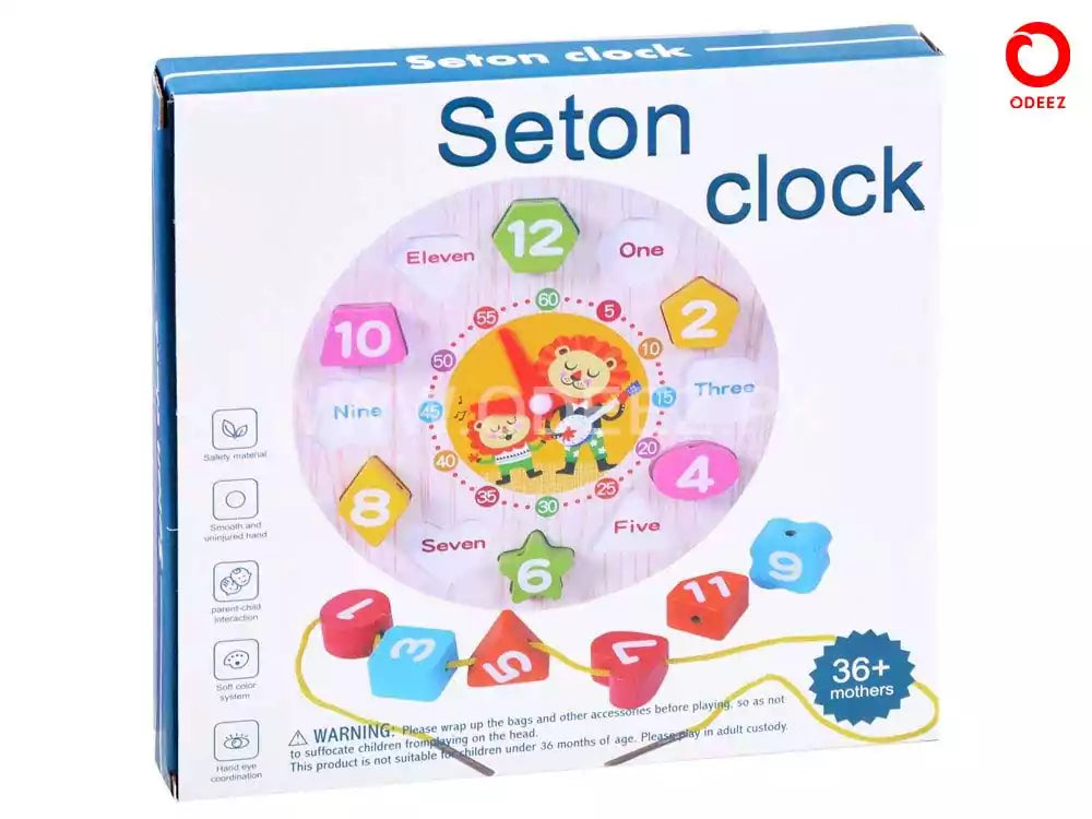 Seton Wooden Clock With Beads - Default Title - Odeez | Educational Toys Pakistan 