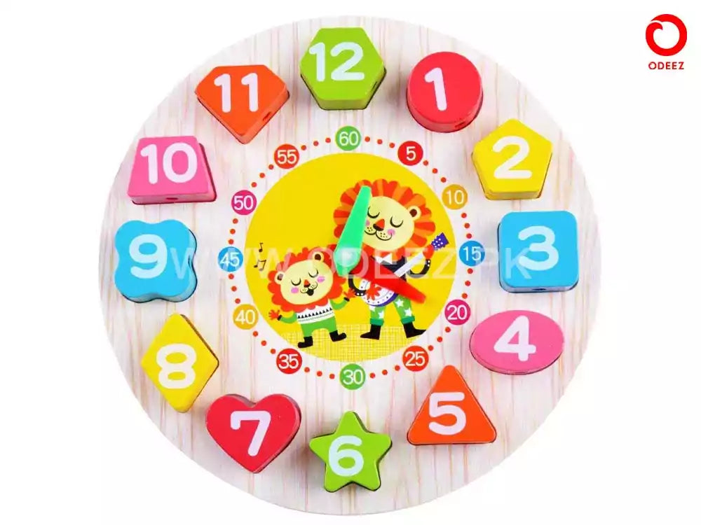 Seton Wooden Clock With Beads - Default Title - Odeez | Educational Toys Pakistan 