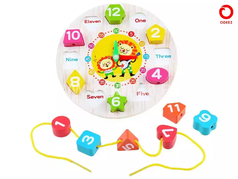 Seton Wooden Clock With Beads - Default Title - Odeez | Educational Toys Pakistan 