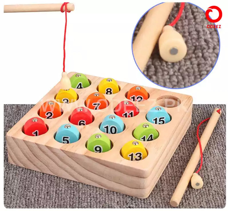 Solid Wooden Digital Magnetic Fishing - Default Title - Odeez | Educational Toys Pakistan 