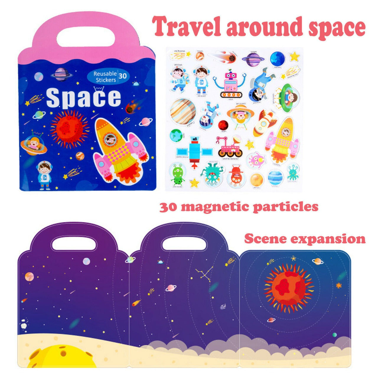 Space Thematic Magnetic Sticker Boards - 128 - Default Title - Odeez | Educational Toys Pakistan 