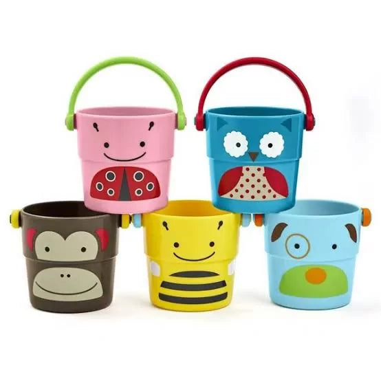 Stack & Pour Bath Buckets - 4 pieces - Default Title - Odeez | Educational Toys Pakistan 