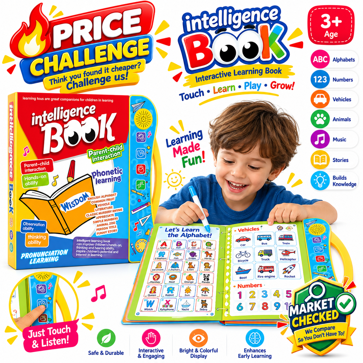 Intelligence Study Book Interactive Learning and Phonics Toy 109