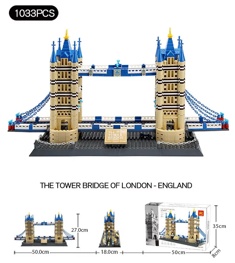 The Tower Bridge of London Building Blocks - 1052 pieces - Default Title - Odeez | Educational Toys Pakistan 