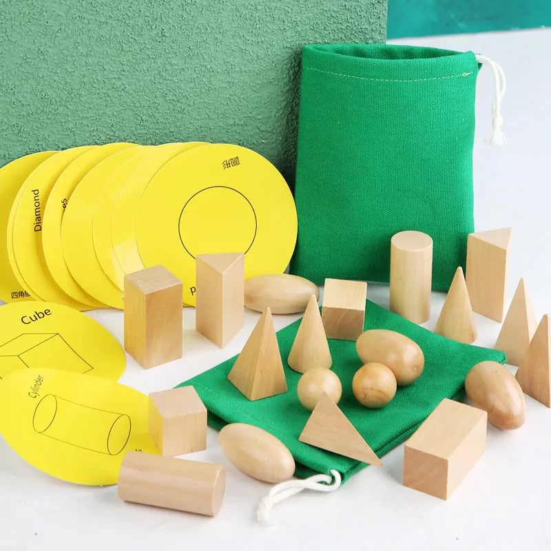 Twenty Solid Geometrical Shapes with 10 Cards - Default Title - Odeez | Educational Toys Pakistan 