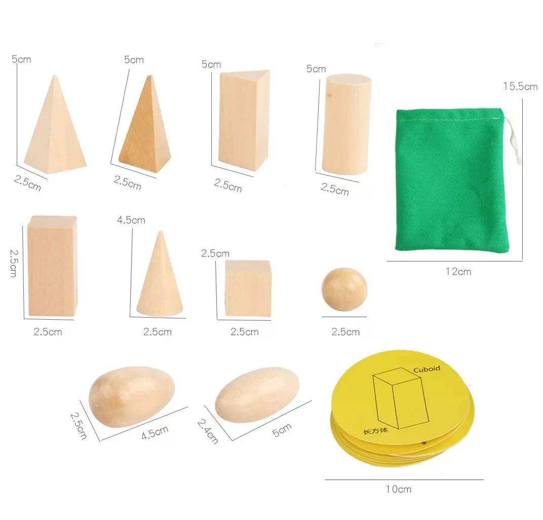 Twenty Solid Geometrical Shapes with 10 Cards - Default Title - Odeez | Educational Toys Pakistan 