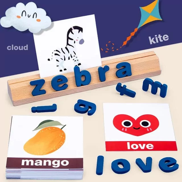 Zebra Vocabulary Building Wooden Spelling Game - 6675 - Default Title - Odeez | Educational Toys Pakistan 