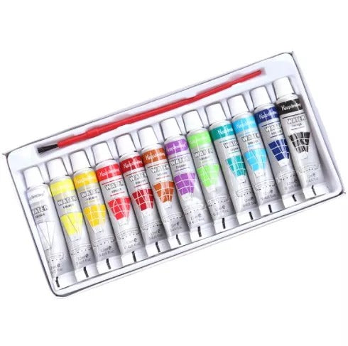 Water Colors Set with Brush 12 Pieces - Default Title - Odeez | Educational Toys Pakistan 