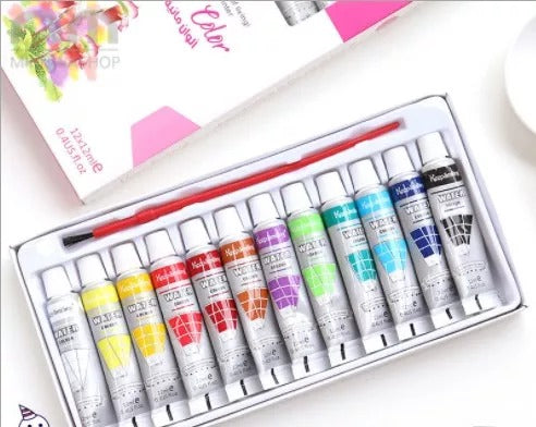 Water Colors Set with Brush 12 Pieces - Default Title - Odeez | Educational Toys Pakistan 