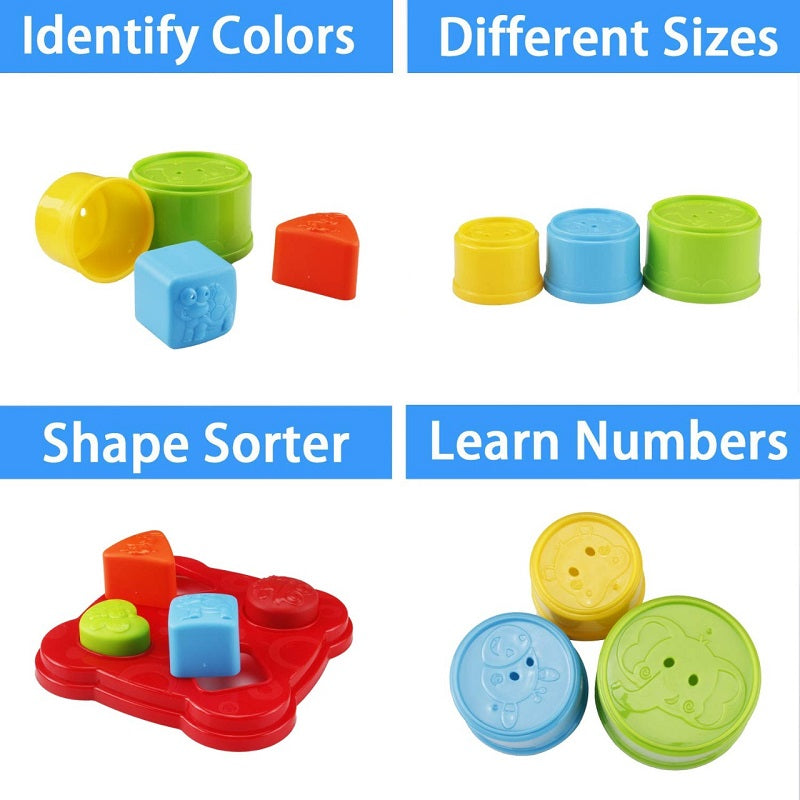 Nesting Shape Sorting and Stacking Cups Animal Castle - Default Title - Odeez | Educational Toys Pakistan 