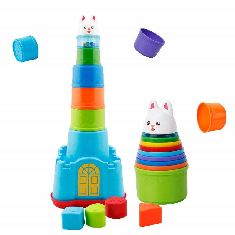 Nesting Shape Sorting and Stacking Cups Animal Castle - Default Title - Odeez | Educational Toys Pakistan 