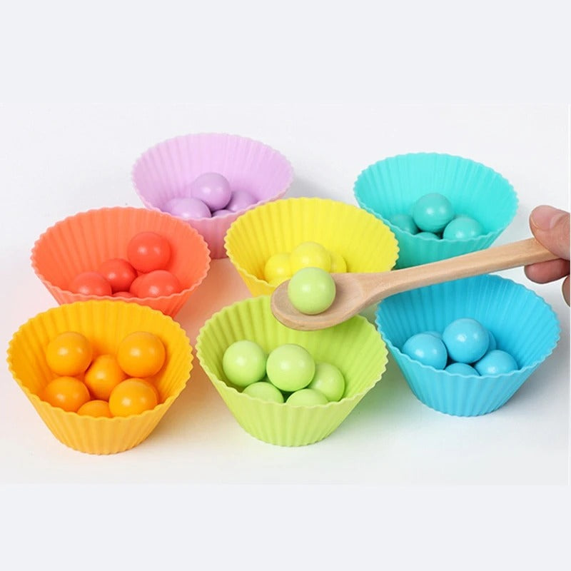 Montessori Chopsticks Color Bead Wooden Puzzle - Default Title - Odeez | Educational Toys Pakistan 