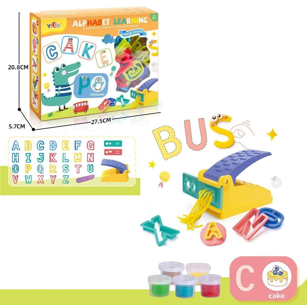 Alphabet Learning Play Soft Dough Kit - 23B - Default Title - Odeez | Educational Toys Pakistan 