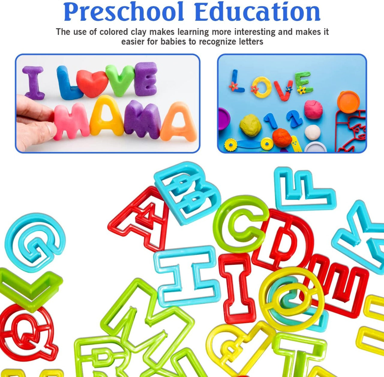 Alphabet Learning Play Soft Dough Kit - 23B - Default Title - Odeez | Educational Toys Pakistan 