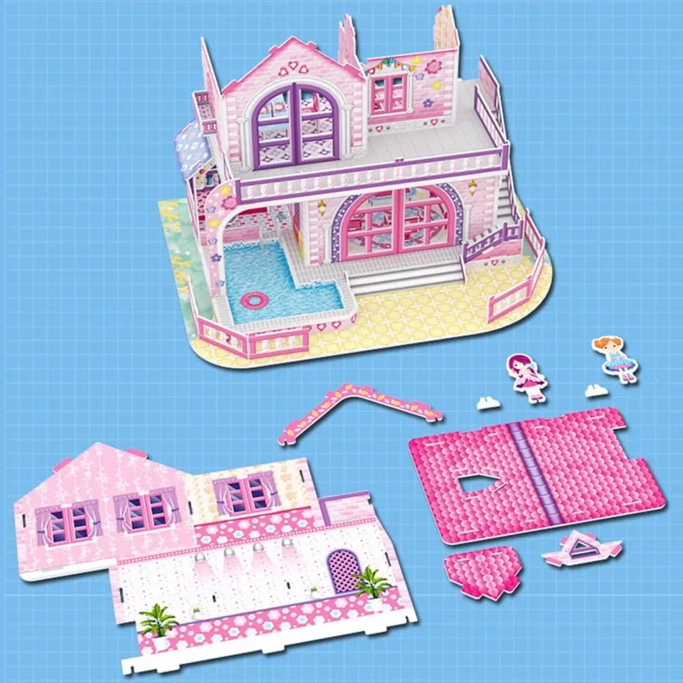 DIY 3D Villa Foam Puzzle Set - 488 - Default Title - Odeez | Educational Toys Pakistan 