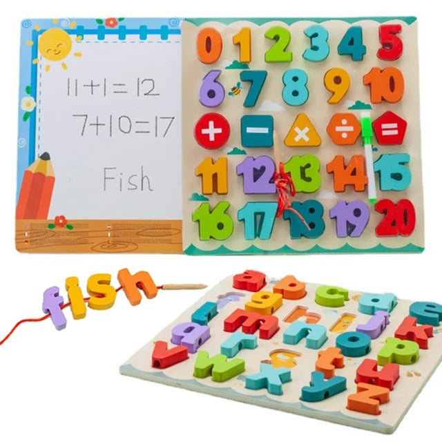 3 in 1 Number Lacing White Board With Marker - Default Title - Odeez | Educational Toys Pakistan 