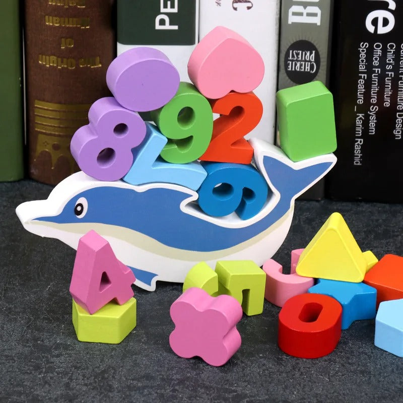 Wooden Dolphin Balance Board - C01 - Default Title - Odeez | Educational Toys Pakistan 
