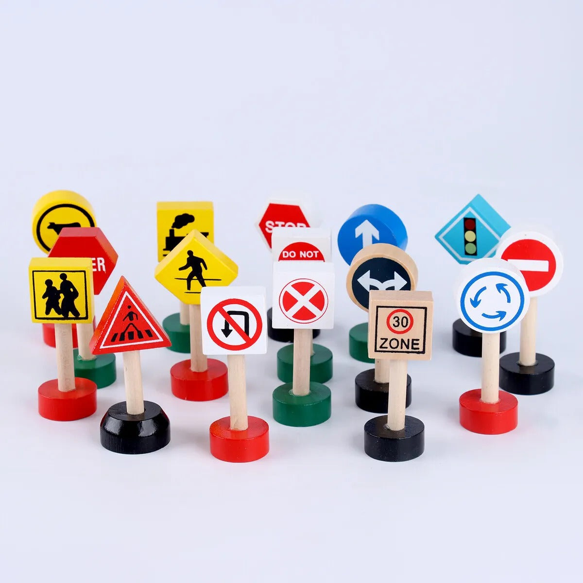 Early Learning Wooden Traffic Signs - 204 - Default Title - Odeez | Educational Toys Pakistan 