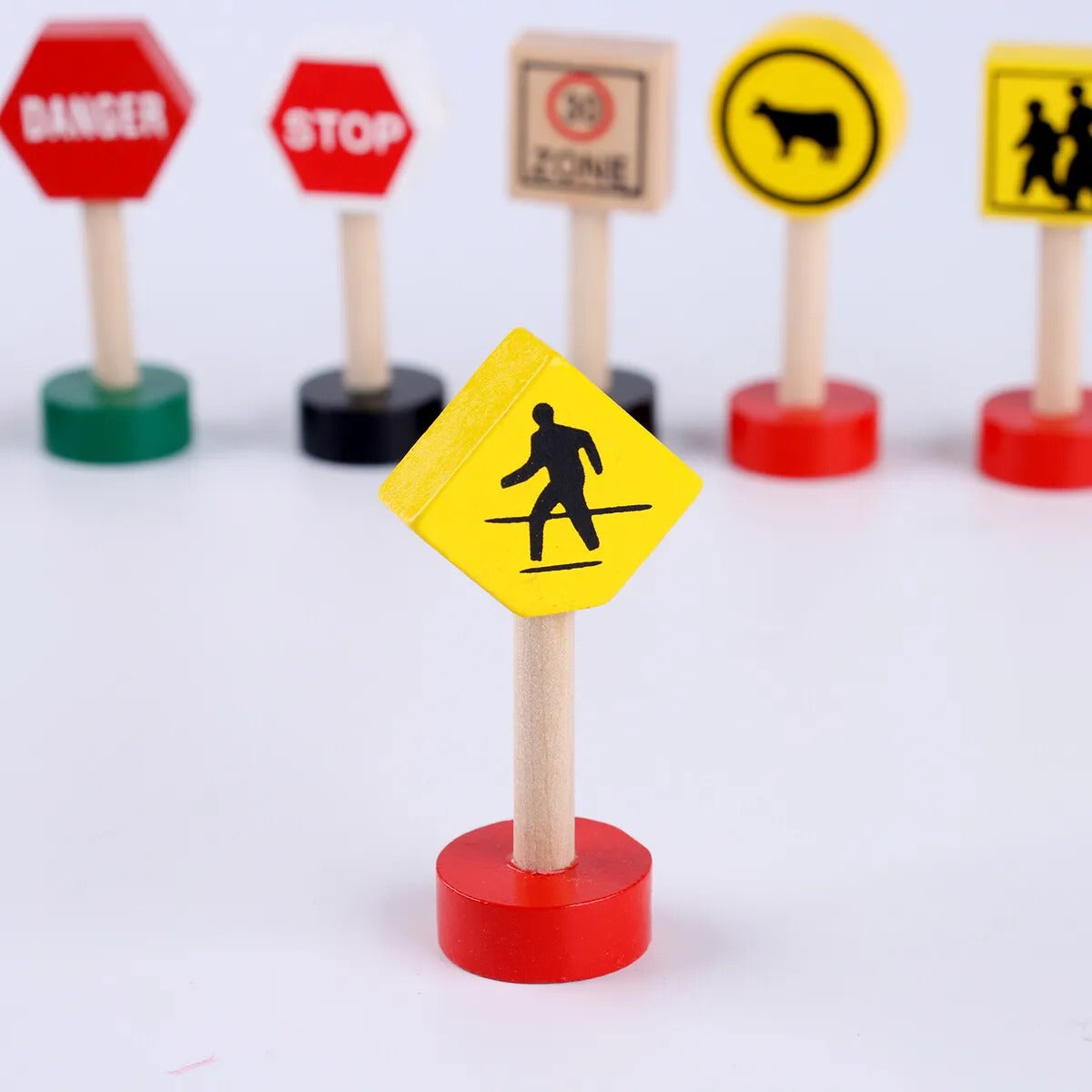 Early Learning Wooden Traffic Signs - 204 - Default Title - Odeez | Educational Toys Pakistan 