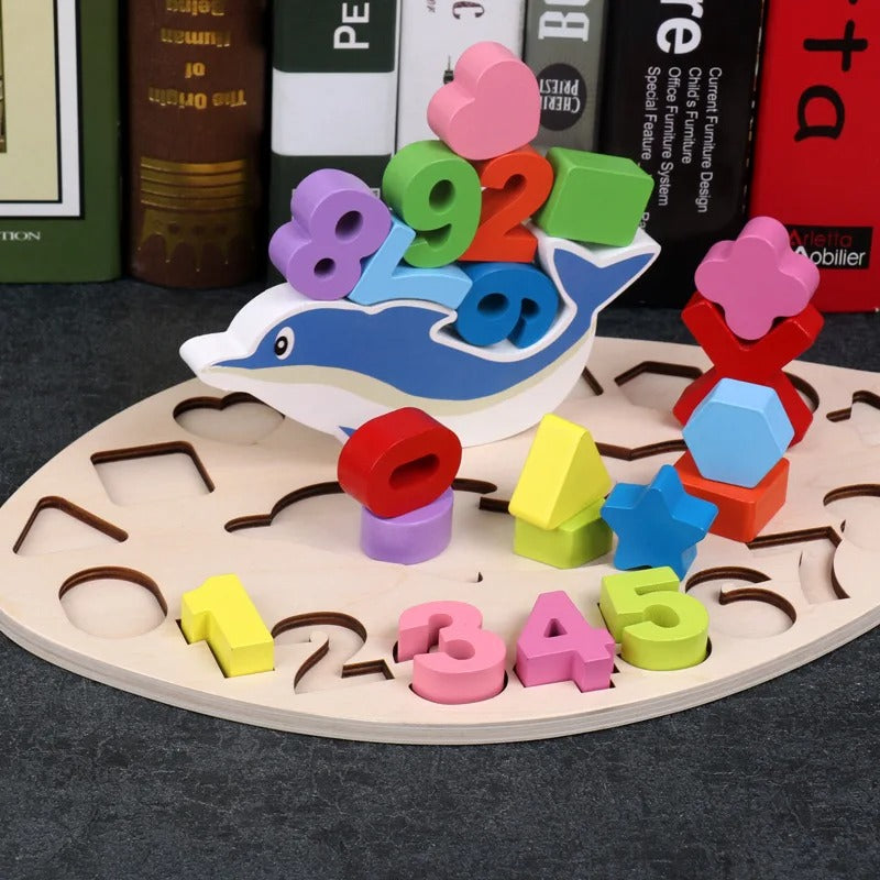 Wooden Dolphin Balance Board - C01 - Default Title - Odeez | Educational Toys Pakistan 