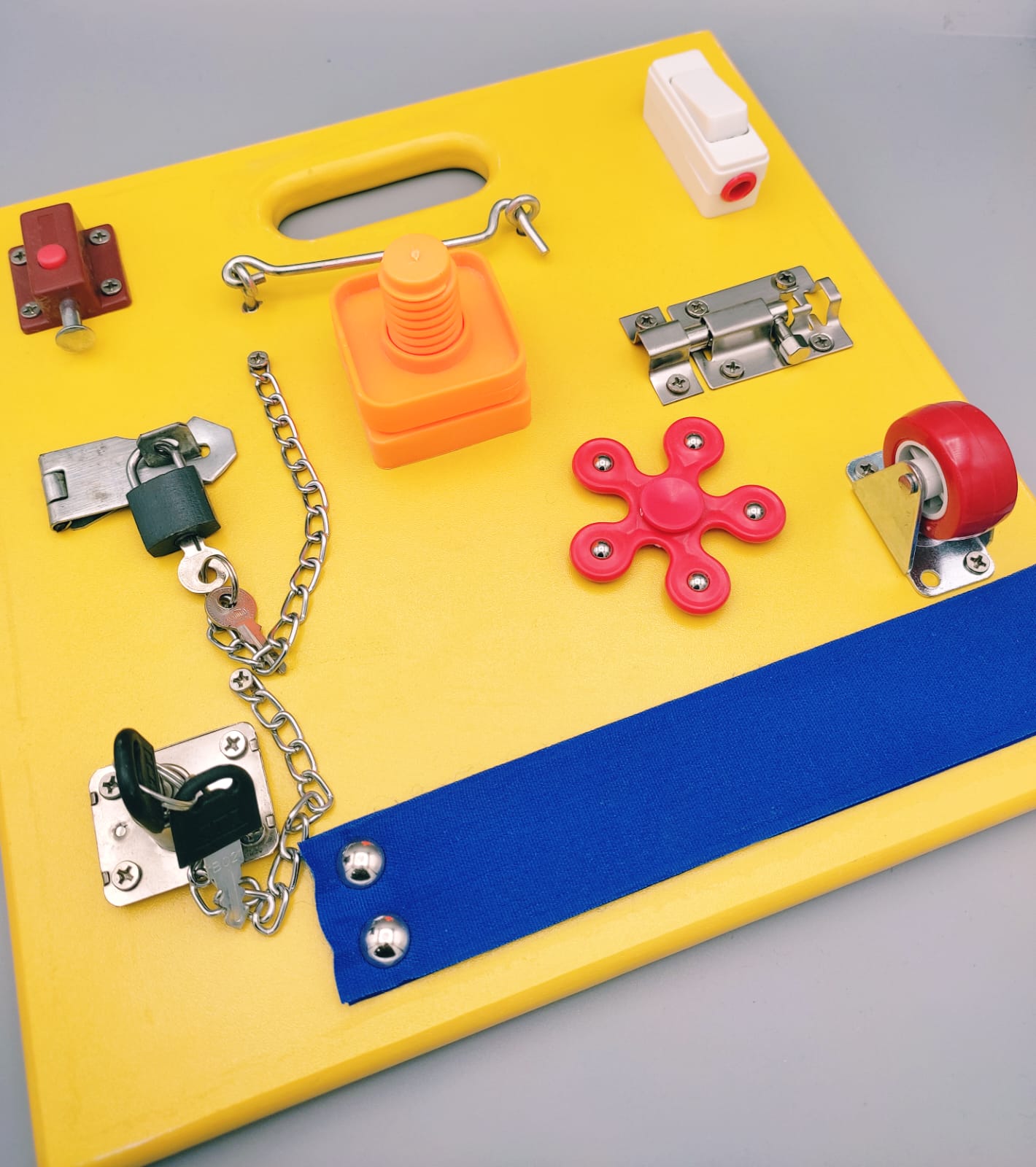 Busy Board - Montessori Activity Learning Wooden board - Yellow - Default Title - Odeez | Educational Toys Pakistan 