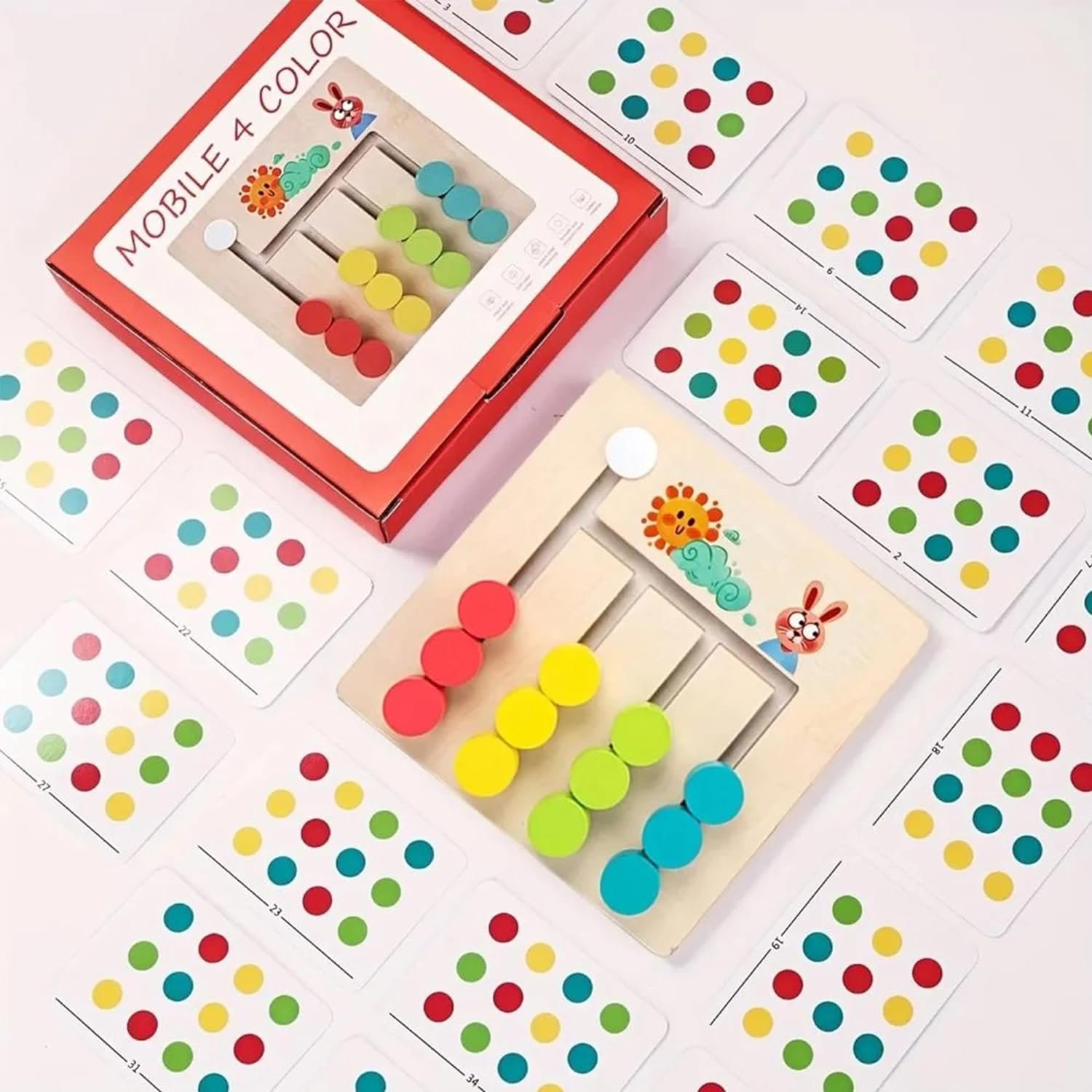 Small Wooden 4 Colour Logic Game - 061