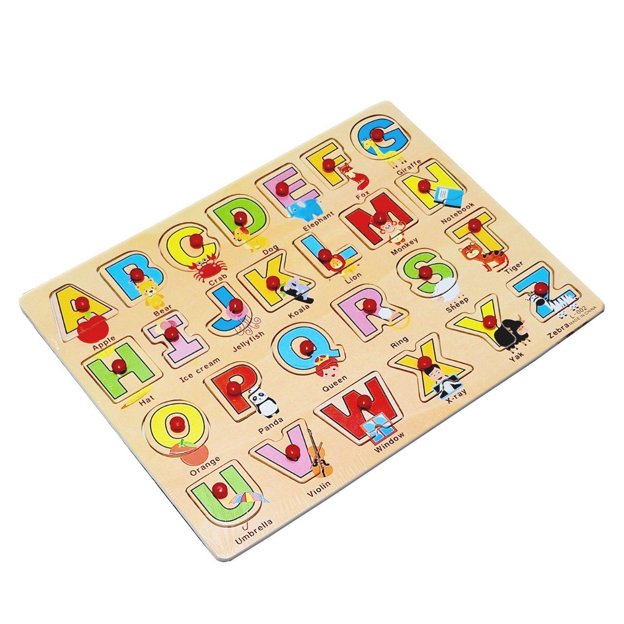 Uppercase Alphabet Wooden Learning Knob Board - 210