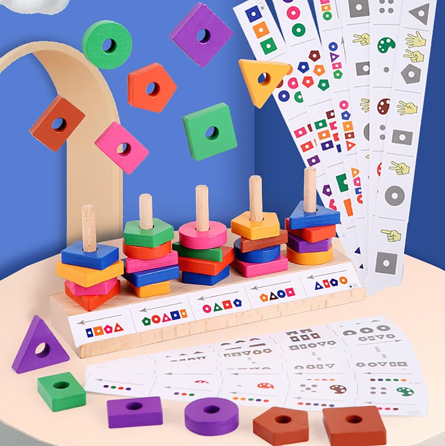 5in1 Color & Shape Block Matching Wooden Puzzle - 049