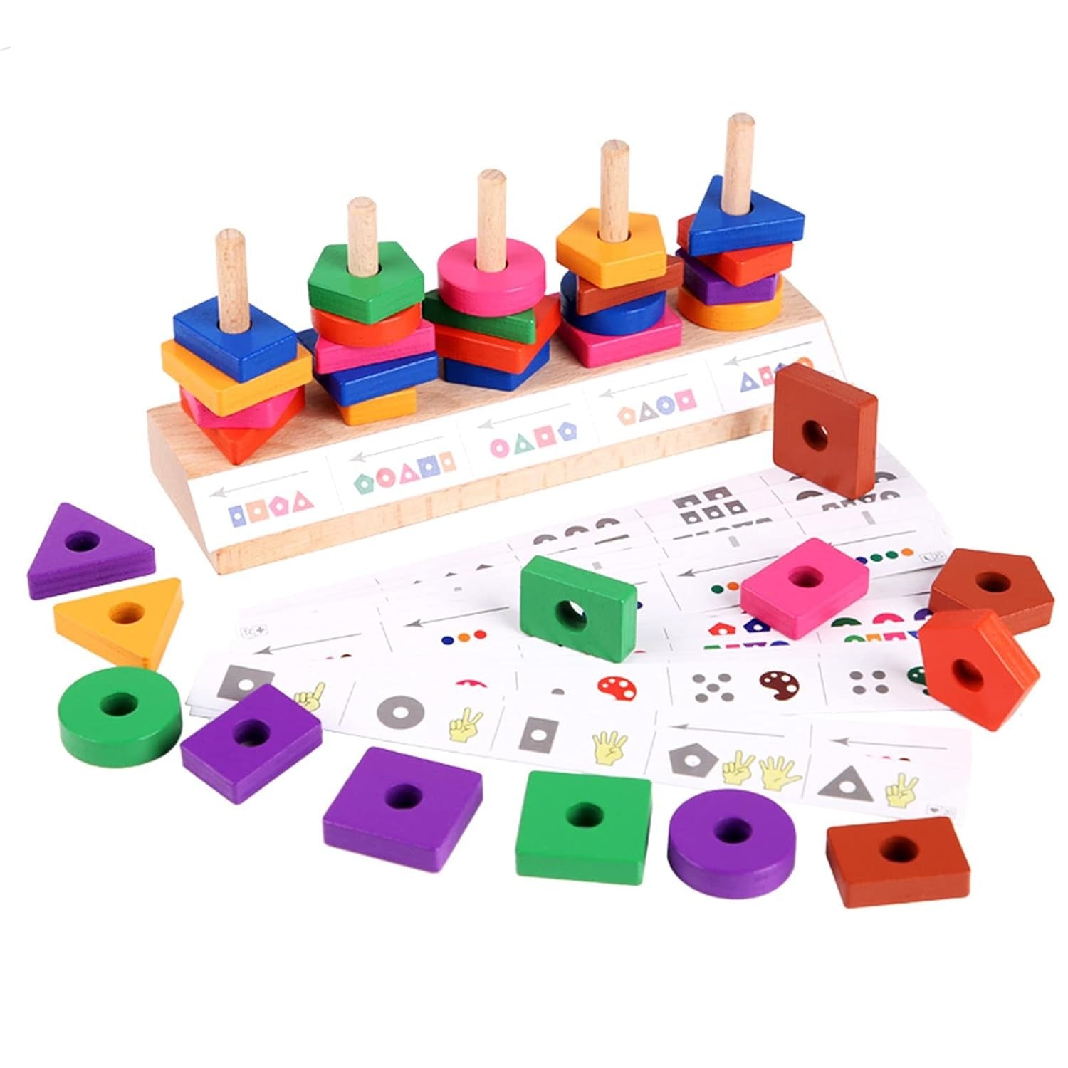5in1 Color & Shape Block Matching Wooden Puzzle - 049