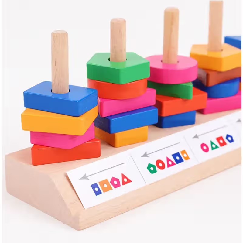 5in1 Color & Shape Block Matching Wooden Puzzle - 049